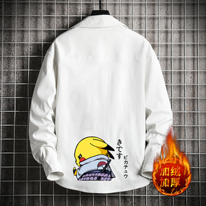 CS15036加绒款P55加厚加绒衬衫男保暖衬衣长袖寸衫上衣服外套图片