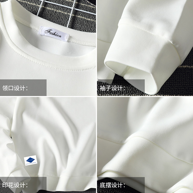 T4061-P25字母印花帅气百搭长袖t恤男大码胖子卫衣薄外套,男装卫衣,电商A040A