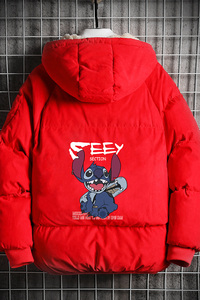 MY16038-P100史迪仔卡通加厚加绒面包服加肥加大码男青少年胖子图片