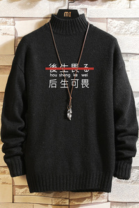 M18028-P45 秋冬半高领毛衣男大码图片