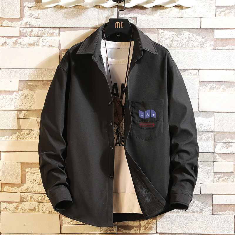 CS15014加绒款P55加厚加绒衬衫男保暖衬衣长袖寸衫上衣服外套,男装衬衫,电商A040A