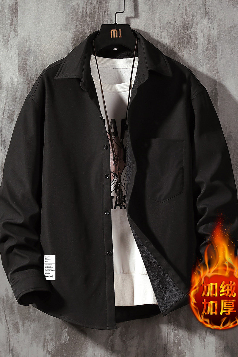 CS15045加绒款P55加厚加绒衬衫男保暖衬衣长袖寸衫上衣服外套,男装衬衫,电商A040A