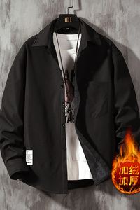 CS15045加绒款P55加厚加绒衬衫男保暖衬衣长袖寸衫上衣服外套图片