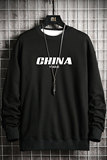 S6001-P35china字母印花圆领套头卫衣男胖人大码棒球服外套，男装卫衣，电商A040A