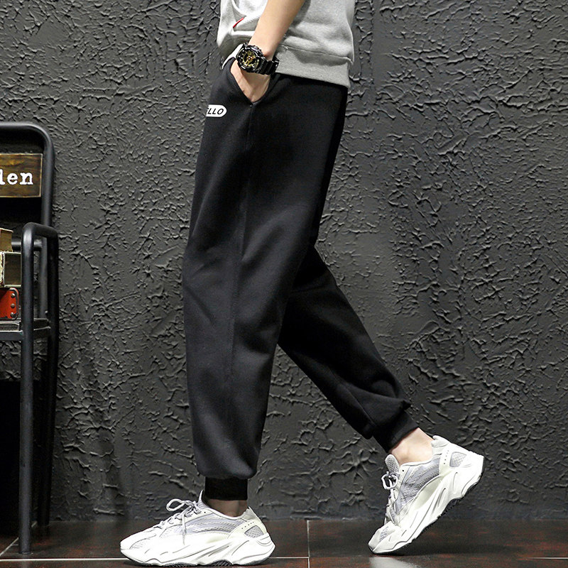 K12060-P40春季束脚直筒运动裤男大码宽松休闲卫裤哈伦裤,男装休闲裤,电商A040A