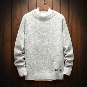 电商A040A-M19002加绒款-P65 秋冬加绒宽松毛衣男线衫图片