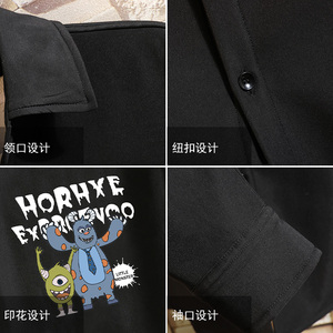 CS15048加绒款P55加厚加绒衬衫男保暖衬衣长袖寸衫上衣服外套图片