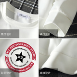 T4032-P25五角星印花青少年长袖t恤男大码胖子圆领卫衣外套，男装卫衣，电商A040A