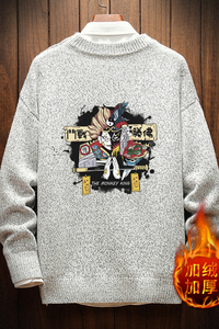 电商A040A-M19016加绒款-P65 秋冬加绒宽松毛衣男线衫图片