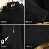 M18035-P45秋冬半高领毛衣男大码，男装针织衫/毛衣，电商A040A