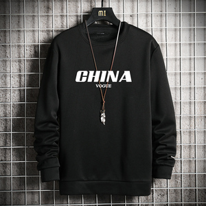 T4001-P25 字母印花帅气百搭长袖t恤男大码胖子卫衣薄外套图片