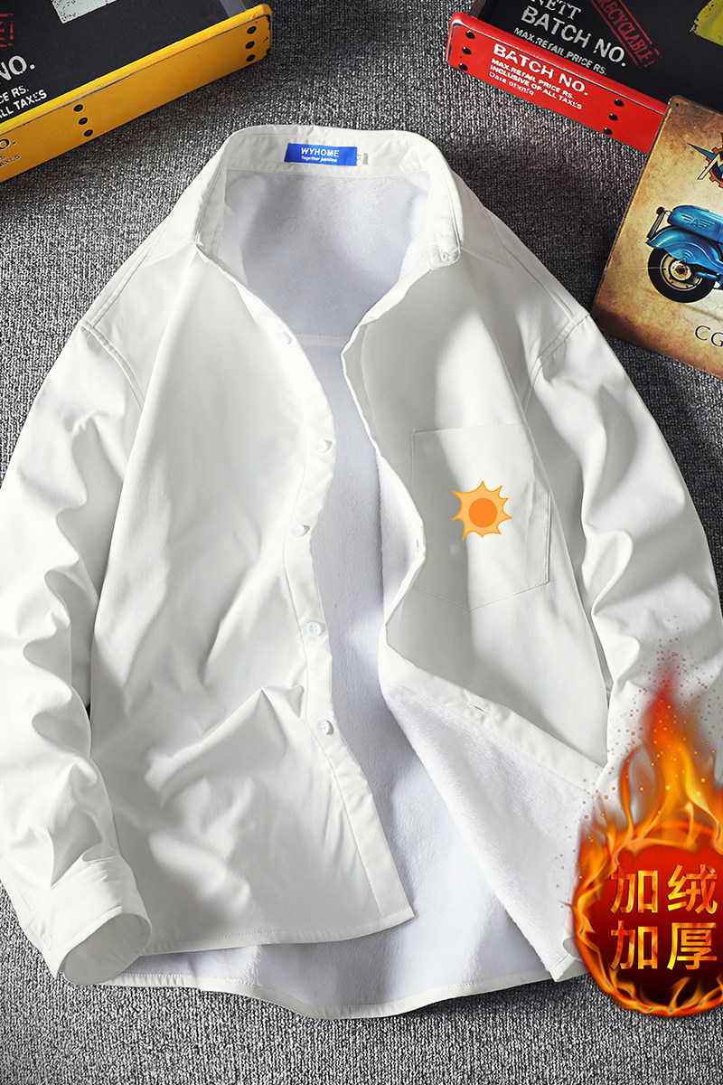 CS15018加绒款-P55加厚加绒衬衫男保暖衬衣长袖寸衫上衣服外套,男装衬衫,电商A040A