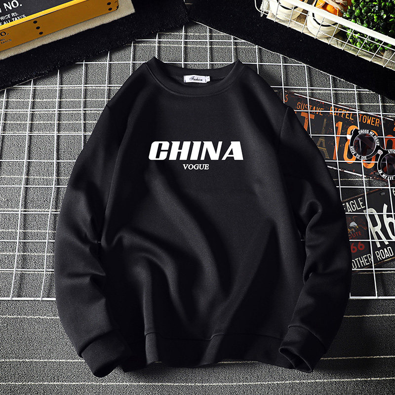 T4001-P25字母印花帅气百搭长袖t恤男大码胖子卫衣薄外套,男装卫衣,电商A040A