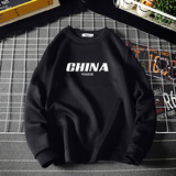 T4001-P25字母印花帅气百搭长袖t恤男大码胖子卫衣薄外套，男装卫衣，电商A040A