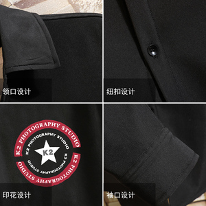 CS15032加绒款P55加厚加绒衬衫男保暖衬衣长袖寸衫上衣服外套图片