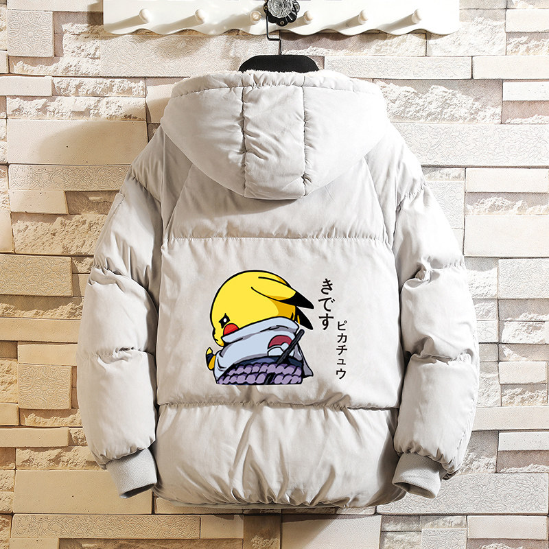 MY16036-P100皮卡丘卡通加厚加绒面包服加肥加大码男胖子衣,男装棉衣,电商A040A