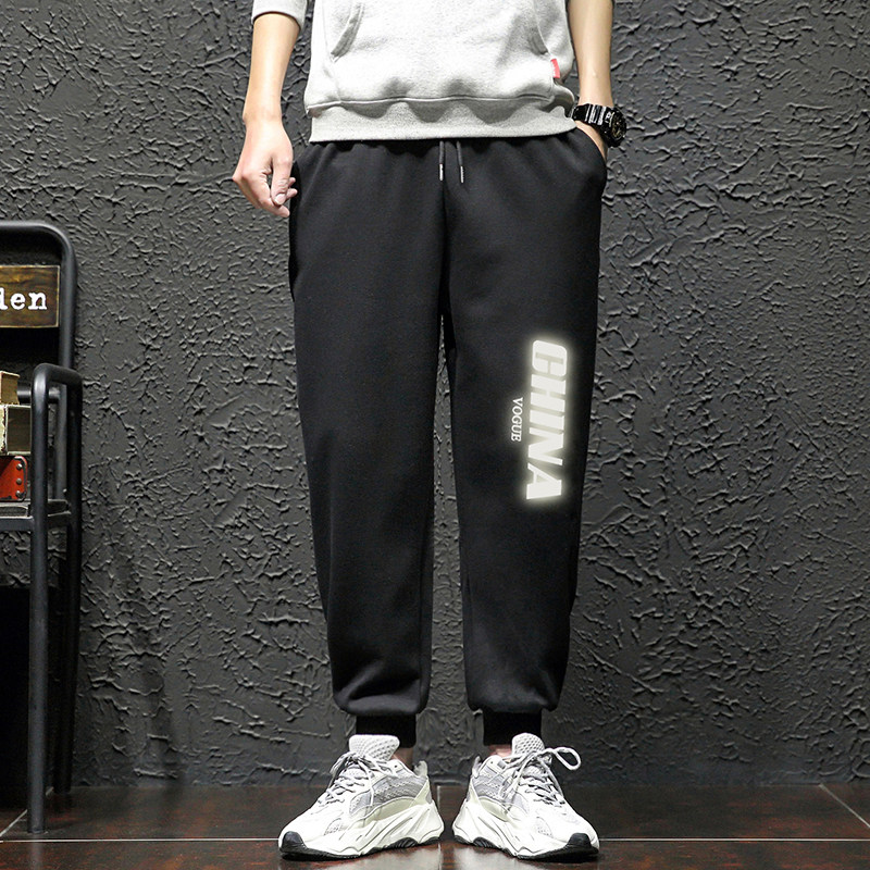 K12053-P40春季束脚直筒运动裤男大码宽松休闲卫裤哈伦裤图片