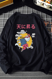 电商A040A-TX3012-P25 月兔印花长袖t恤加肥加大码男胖子上衣服图片