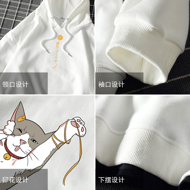 电商A040A-WY2013-P40猫咪印花青少年学生大码卫衣男潮胖子男,男装卫衣,电商A040A