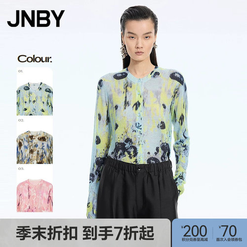 【季末折扣】JNBY/江南布衣26春新品毛针织衫圆领开襟5Q1315020