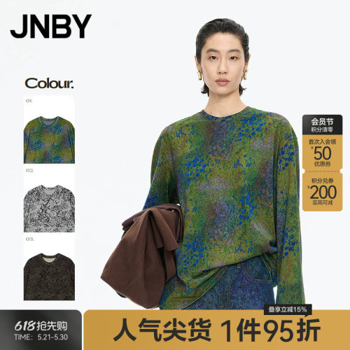 【秋冬上新】JNBY/江南布衣25秋新品T恤宽松圆领长袖5P9112420