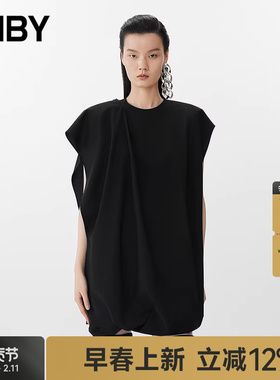 【早春上新】JNBY/江南布衣25春连衣裙直筒圆领无袖5P3G10680