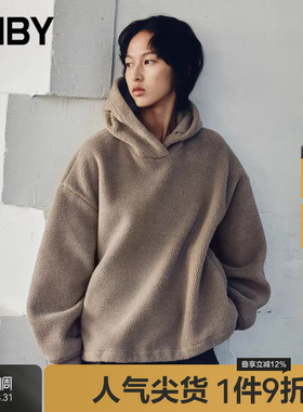 JNBY/江南布衣秋冬卫衣宽松连帽套头摇粒绒上衣休闲松弛5OA412940