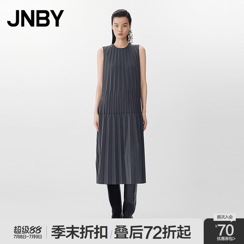 【季末折扣】JNBY/江南布衣春夏连衣裙无袖圆领宽松5P3G12910
