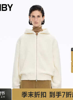 【商场同款】JNBY/江南布衣25冬新品仿皮草宽松连帽长袖5P0T12840