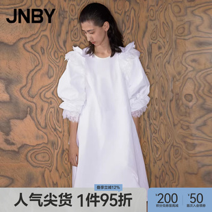 公主袖 A型女 江南布衣折扣春夏连衣裙100%棉宽松七分袖 JNBY