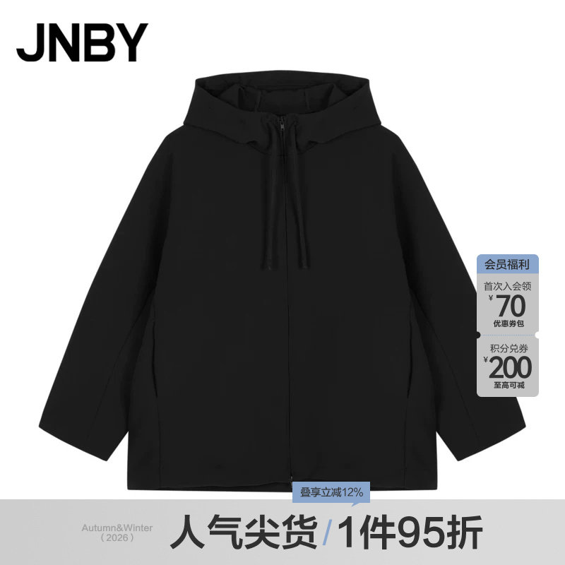 JNBY/江南布衣春秋夹克女宽松抽绳连帽H型外套通勤休闲5O8611610图片