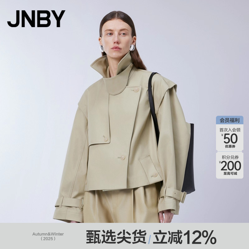 宽松纯棉镂空风衣领夹克