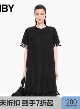 【商场同款】JNBY/江南布衣25秋新品连衣裙宽松圆领短袖5P7G10880