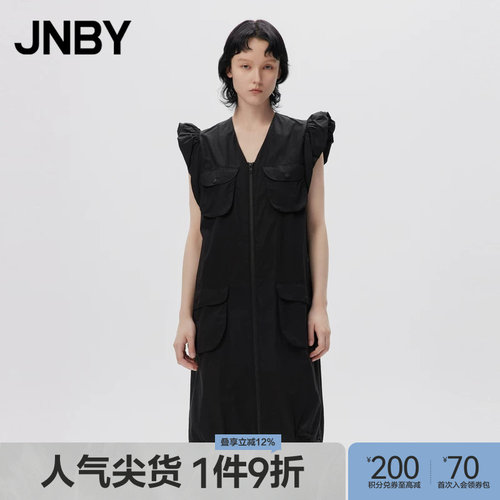 无袖棉质连衣裙JNBY/江南布衣