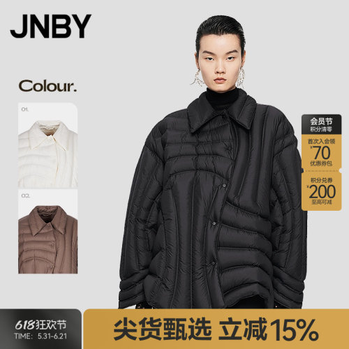 JNBY/江南布衣秋冬羽绒服女简约休闲宽松翻领通勤上衣女5O0C11880