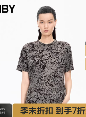 【商场同款】JNBY/江南布衣25秋新品T恤圆领短袖宽松5P9112410