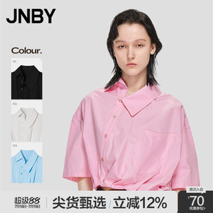 宽松T恤短袖 JNBY 衬衫 江南布衣折扣春夏POLO衫 纯色休闲 女短款