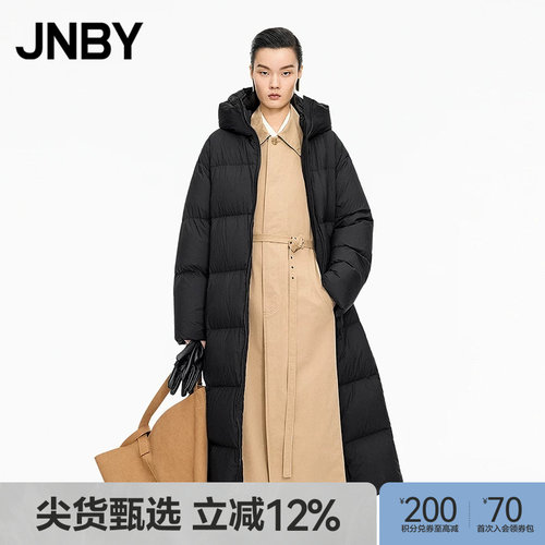 【秋冬上新】JNBY/江南布衣冬季羽绒服长款A型连帽女士5PBC14050