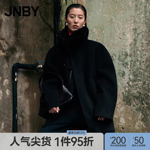 【早秋上新】JNBY/江南布衣秋冬呢大衣宽松H型外套短款绵羊毛外套