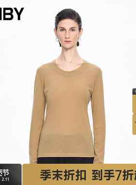 【商场同款】JNBY/江南布衣25冬新品T恤休闲圆领长袖5PA114730