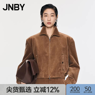 江南布衣春秋夹克复古灯芯绒外套正肩翻领休闲通勤5O9611550 JNBY
