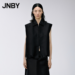 JNBY 翻领外套简约干练5N8513020 江南布衣秋季 马甲女休闲宽松短款