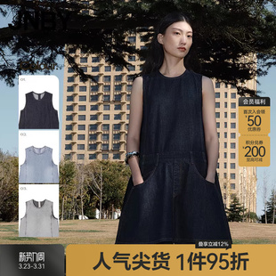 江南布衣25夏连衣裙无袖 JNBY 圆领宽松休闲5P5G10650 早春上新