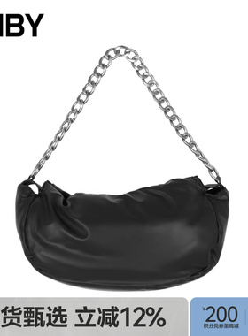 JNBY/江南布衣秋冬单肩包链条腋下包女金属链车缝线百搭7O0L14980