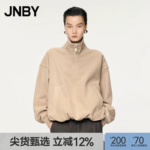JNBY/江南布衣秋冬卫衣宽松立领摇粒绒抽绳套头上衣休闲5OB415830