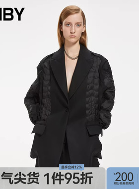 JNBY/江南布衣冬羽绒服宽松西装领休闲上衣女5M0C12800
