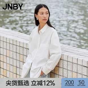 大廓形造型上衣棉质宽松长袖 5O8211310 江南布衣春秋衬衫 JNBY