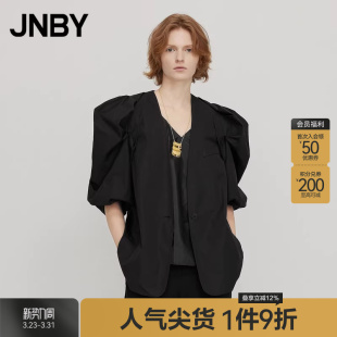 JNBY 外套女 江南布衣折扣春夏西服垂坠感府绸宽松H型公主袖