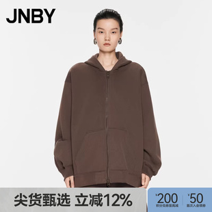 JNBY 女休闲柔软日常百搭5O9412020 江南布衣春秋宽松连帽卫衣开衫