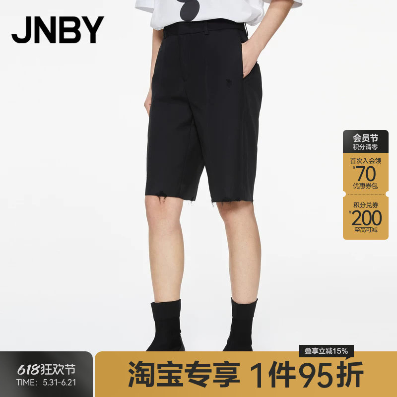 【淘宝专享】JNBY/江南布衣春夏西装裤女中短款直筒阔腿通勤裤子